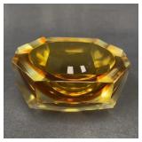 Bucella Cristalli Murano Amber & Clear Glass Bowl