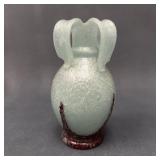 Emanuel Beranek 1940s Art Glass Vase, 7" Tall