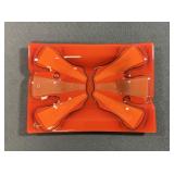 Higgins Gold Signature Fused Glass Ashtray 50s-60s