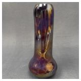 Vintage Iridescent Thick Walled Glass Bud Vase