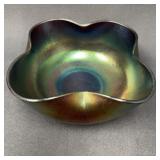 Imperial Glass Vintage Iridescent 4-Lobed Bowl
