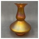 Vintage Kralik Marigold Oil Spot Vase w/ Rim Chip