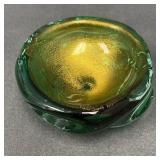 Murano Attributed Heavy Vintage Glass Bowl