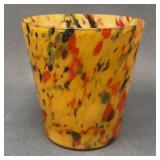 Murano Style Splatter Glass Matte Vase or Planter