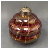 Iridescent Amber Blown Glass Objet d