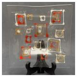 Vintage Frances & Michael Higgins Fused Glass Bowl