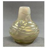 Pallme Konig Antique Iridescent Threaded Vase 1900