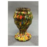 Art Deco Czech Kralik Mosaic Spatter Rose Bowl