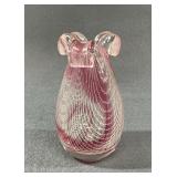 Mid-Century Art Glass Lace Ribbon Vase 5.5"