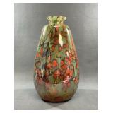 French-Style Mottled Art Glass Ovoid Vase 15"