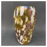 Signed Petr Novotny Art Glass Vase, 9.5"