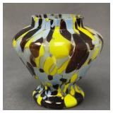 Small Vintage Art Glass Vase, 4.25" Tall