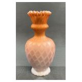 Antique Mt Washington Peachblow Quilted Satin Vase