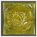 Vintage Higgins Fused Glass Ashtray, 4" Square