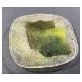 Unsigned Higgins Fused Glass Chartreuse Tray 5"