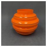 Vintage Orange Tango Glass Vase, 5.5 Inches Tall
