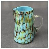 Vintage Cased Splatter Glass Cream Pitcher 4"