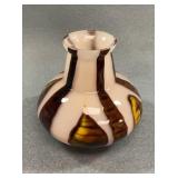 Kralik Bambus Art Glass Vase with Swirl Pattern