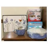 Microwave Steamer, Hot Plates, Mug, & Tray Lot