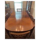 Wood Dining Table With Leaf and Six Chairs