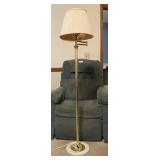 Brass Floor Lamp With Shade, 55 Inches Tall