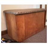 Wooden Storage Chest with Upholstered Lid