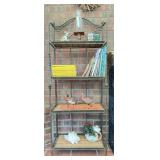 Metal and Wicker Shelf Unit 24x11x61 Inches