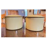 Yellow Enamel Stock Pots with Lids