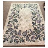 63x95 Rug with Leaf Motif and Neutral Base