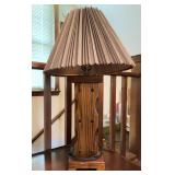 Wood Table Lamp With Pleated Shade, 33ï¿½ High
