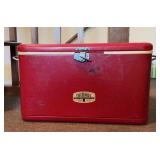 Thermos Red Metal Cooler 21x13x13 with Tray