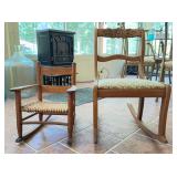 Wooden Rocking Chairs, Adult and Child