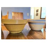 9.5" Mixing Bowls, One With Cracks