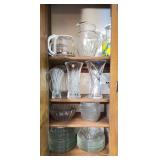 Glass Vases, Pitcher, Bowls and Plates Assortment
