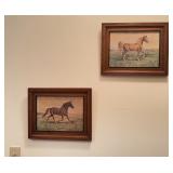 Horse Prints in Wood Frames, 12"x15"