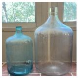 Glass Demijohn Bottles, 19" and 24" Tall