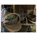 Wicker and Wood Decorative Baskets Lot