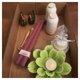 Housewares Lot With Shakers, Spoons, Candles