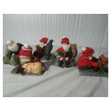 Santa with Animals Statues