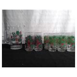 Christmas Holly Drinking Glasses