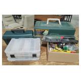 Assorted Fishing Tackle & Tackle Boxes