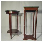 Lamp Tables with Green Marble Tops