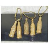 Five Vintage Coca-Cola Brass Keychains