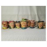 Six Vintage Toby Mugs - Magrou