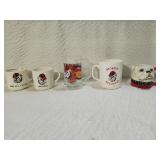 Five Assorted Georgia Bulldog Mugs