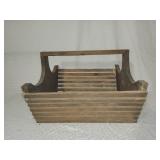 Vintage Wooden Slat Basket Caddy