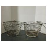Two Metal Oyster Baskets