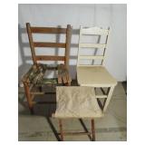 Vintage Wooden Chairs & Stool