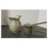 Vintage Tin Pitcher & Potato Ricer