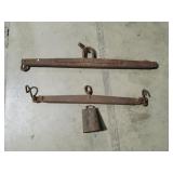 Two Vintage Horse Yokes & Vintage Cowbell